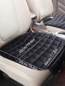 Husa scaun auto individuala pentru sezut, pentru fata, textil 50x50 cm, negru - Img 2