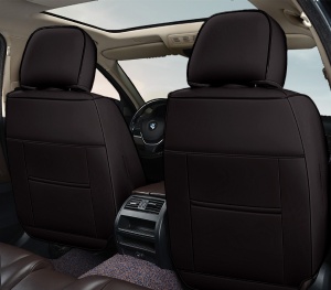 Huse auto premium 5 locuri Deluxe piele ecologică perforată - negru - Img 4