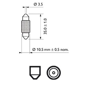Izzó Festoon T10.5X38 12V 10 db-os készlet Philips - Img 3