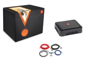 JBL CSX-1400BP autós mélynyomó szett + Club A600 erősítő + ACV kábelkészlet, 30cm, 1400W