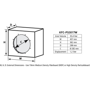 KFC-PS3017W SUBWOOFER KENWOOD DE 12" (30CM), 2000W - Img 2