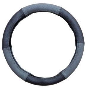 KORMÁNYKERÉKBORÍTÁS, VALÓDI BŐR, PERFORÁLT, SZÜRKE, 37-39 CM, MEGA DRIVE