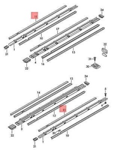 Ornament sina scaune culisante spate VW T5 Multivan, Caravelle 2003-2014, OE VW 7H6883084A8Q8