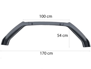 Prelungire bara fata compatibila VW Golf VII 2012-2019, negru lucios, 3 piese, lungime 170 cm - Img 5