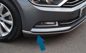 Rozsdamentes acél első lökhárító díszlécek, kompatibilisek a VW Passat B8 2019-> szedánnal - Img 3