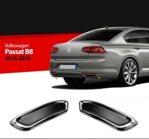 Rozsdamentes acél kipufogó díszlécek, kompatibilisek a VW Passat B8 2015-2019 szedánnal - Img 5