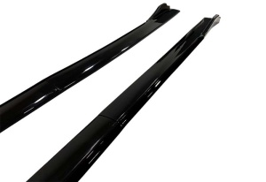 Set 2 Prelungiri praguri tuning 210 cm, negru lucios cu buza neagra - Img 4