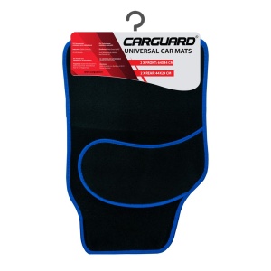 Set covorase auto textile universale 64 x 44 cm | 44 x 29 cm - negru - albastru - Img 2