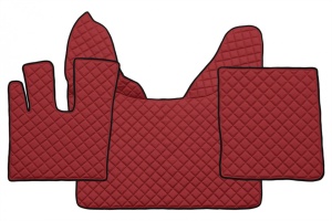 Set covorase camion, piele ecologica compatibil cu DAF XF106 2012-> euro 6 Rosu AUTOMATA