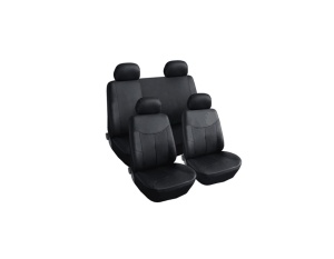 Set Huse Scaune Auto Universale, 10 Bucăți, Piele Ecologică Negru