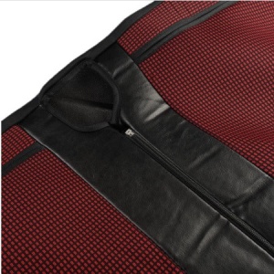 Set huse scaune autoutilitara 2+1 pentru fata culoare negru cu rosu, piele ecologica cu textil - Img 7