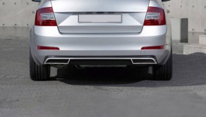 Set Ornamente din inox bara si evacuare spate Skoda Octavia III 2013-2020 - Img 3