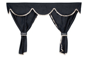 Set perdele cabina camion, universal compatibil cu Mercedes, culoare negru