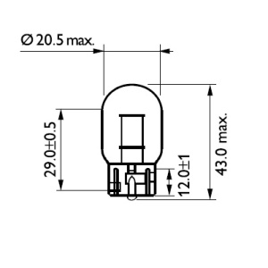 2 DARABOS IZZÓKÉSZLET FOGLALAT NÉLKÜL 12 V WY21W WX3X16d PHILIPS - Img 2