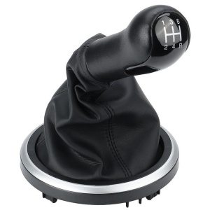5 sebességes öko bőr váltókar hüvely diófa kivitelben, kompatibilis a Ford Fiesta 2001-2008, Fusion 2002-2012 modellekkel, fekete - Img 4