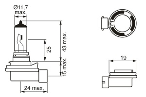Bec 12V H8 35W Pure Light Bosch