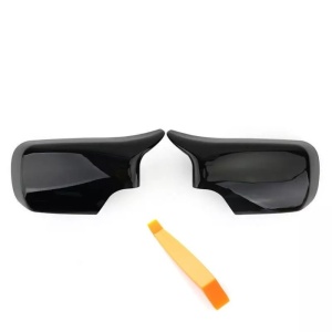 BMW 3-as széria E46 1998-2004 modellekkel kompatibilis tükörborítások, fényes fekete M-Design, klipszekkel, az eredeti borítások cseréjére - Img 3