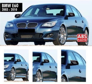 Capace oglinda compatibile cu BMW seria 5 E60 2003-2010 Negru lucios Batman Style - Img 2