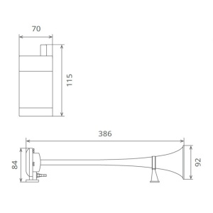 CLAXON CAMION CROM CU 1 GOARNA, MARINE, 24V 1A CU COMPRESOR - Img 2