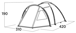 Cort camping tip dom Easy Camp Kinn 5, 420x310x190 cm, pentru 5 persoane - Img 6