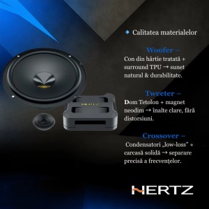 Difuzoare auto Hertz Dieci Pro DPK 165.3, set sistem 2 căi, 165mm, 80W RMS, 4Ω, 4 difuzoare + accesorii - Img 4