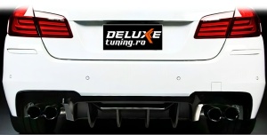 Difuzor de aer cu evacuare dubla stanga si dreapta compatibil BMW Seria 5 F10 2010-2017, M5 Competition Design, culoare negru lucios - Img 3
