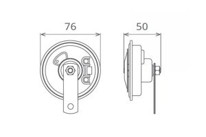 Elektromágneses kürt 12V 3.5A mély hangú - Img 3