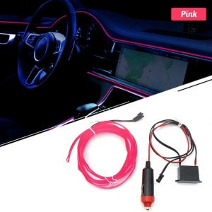 Fir cu neon 2 Metri, 12V culoare roz - Img 2