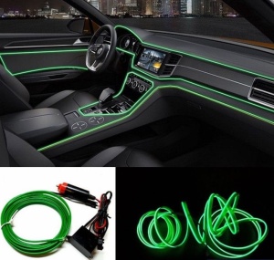 Fir cu neon 2 Metri, 12V culoare Verde - Img 2