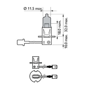 IZZÓ PROJEKTOR H3 12V FEHÉR VISION ULTRA (bliszter) PHILIPS - Img 1