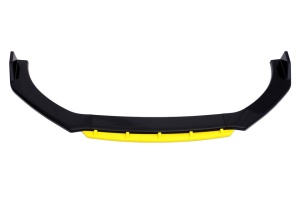 Megane Design első lökhárító toldás, fényes fekete, sárga ajakkal, 4 darabos, 180 cm hosszú - Img 7