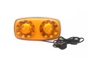 Mini rampa Girofar LED, cu Magnet, 12-24V, 35W, IP67, 31x16x7 cm, sticla portocalie, E-MARK