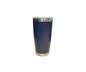 Pahar termic din otel inoxidabil cu capac, termos 600 ml, cu perete dublu, izolat in vid, culoare albastru