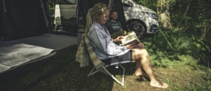 Scaun pliabil pentru camping, plaja, pescuit sau gradina, Outwell Furniture Sauntons Ocean Blue, culoare albastru, 120 kg - Img 3