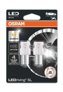 SET 2 BECURI AUXILIARE CU LED 12V (PY21W) AMBER BLI OSRAM - Img 2