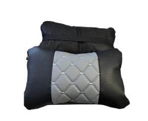 Set 2 pernute universale pentru tetiere, piele ecologica neagra cu gri