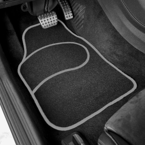 Set covorase auto textile universale 64 x 44 cm | 44 x 29 cm - negru - gri - Img 3