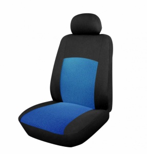Set huse scaune auto, universale, fata-spate, jacquard, negru cu albastru - Img 2