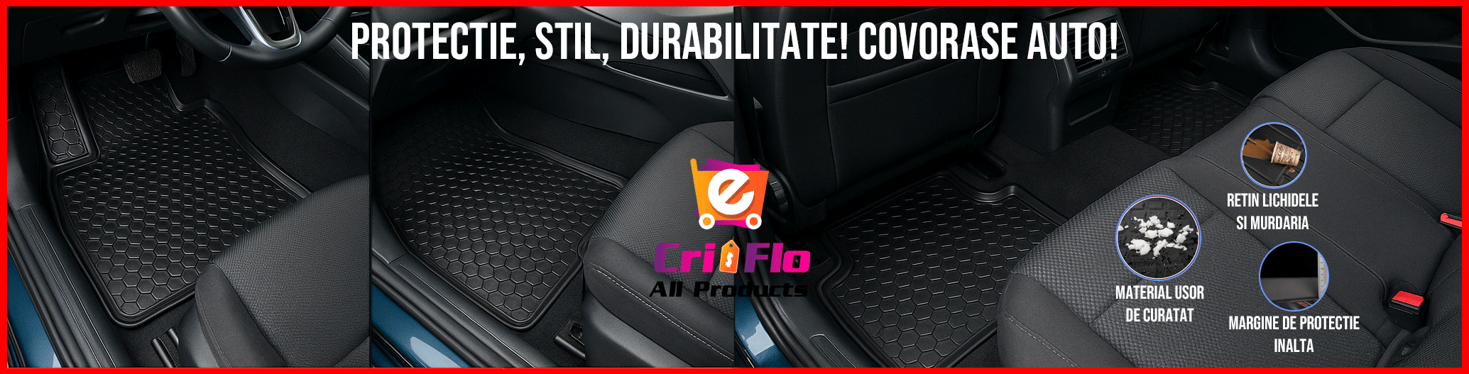 Set 4 covorase Citroen C5 Aircross 2017-prezent, din cauciuc 100%, compatibile cu autoturismul CITROEN C5