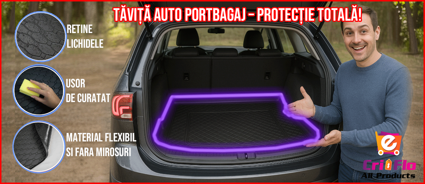 Tavita auto DACIA Duster 4x2 2010-2017, protectie portbagaj, Cri-Flo, din cauciuc 100%, compatibil cu autoturismul DACIA Duster 4x2