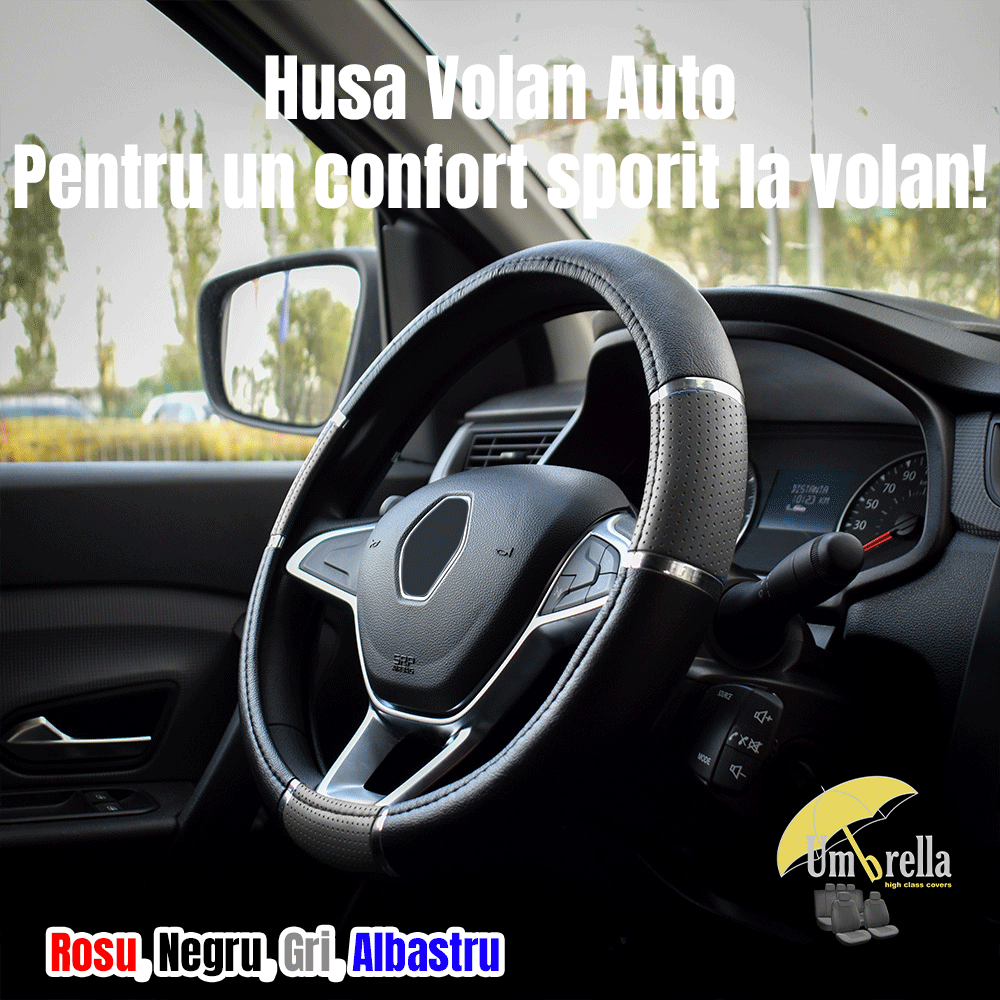 Husa Volan Auto Pentru Opel Corsa B Hatchback Van (S93) Din 1994-2001, Piele Ecologica, Dimensiune 37-39 cm, Umbrella, Culoare Rosu