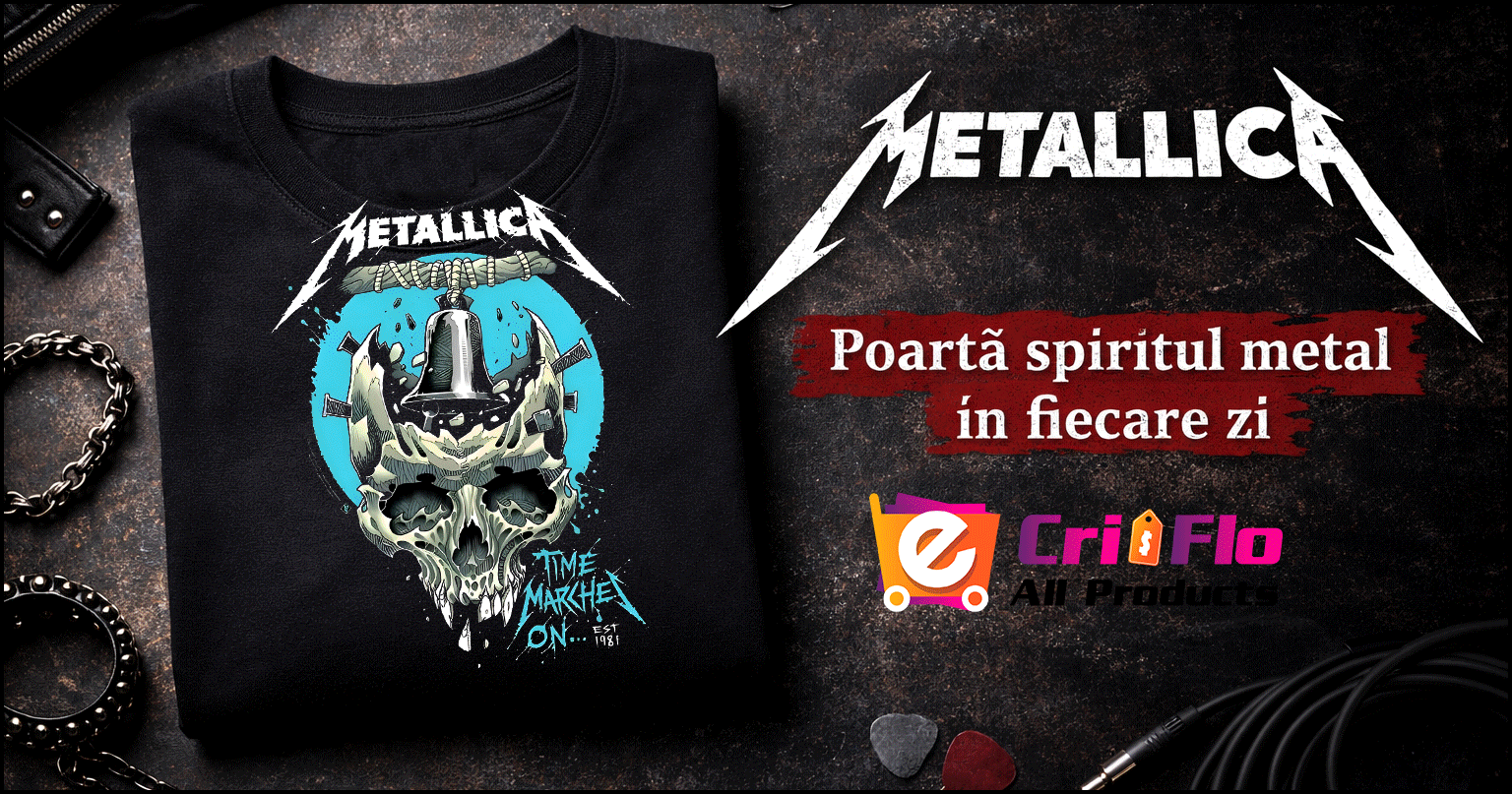 Tricou Metallica Trupa Concert Desen, din bumbac 100% Dama | Barbat