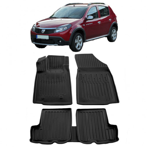Dacia Sandero Stepway I (2008-2012) Set covorase auto cauciuc G.Modern Line 3D