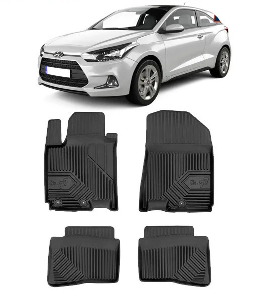 Hyundai I20 II Din 12.2014 - 07.2020, Hatchback , Set Covorase Auto Tip Tavita Premium 3D, din cauciuc