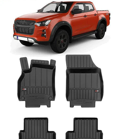 Isuzu D-Max Din 01.2021 - Prezent, Pick-Up, 2 Usi , Set Covorase Auto Tip Tavita Premium 3D, din cauciuc