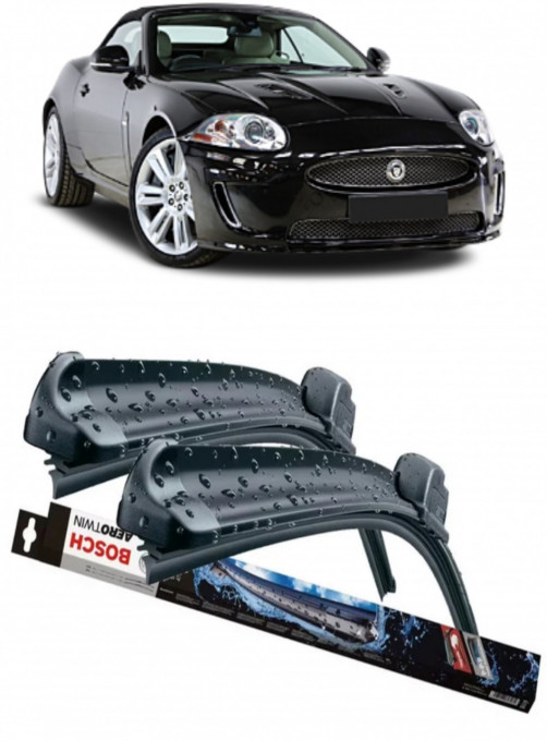 Jaguar Xk Set 2 stergatoare parbriz pentru parbriz compatibile cu Jaguar XK fabricat in perioada 1996 - 2005, breloc Hella (52.5 cm / 52.5 cm)