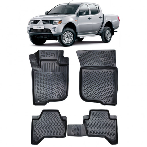Mitsubishi Triton IV 2005-2014 Set 4 covorase auto din cauciuc tip tavita premium line 3D