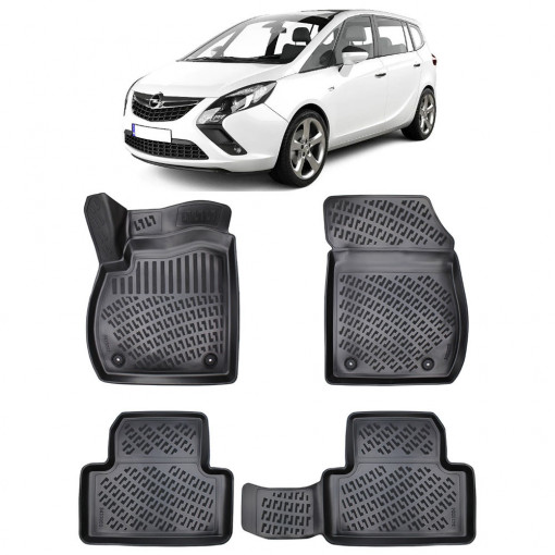 Opel Zafira Tourer C 2011-2019 Set 4 covorase auto din cauciuc tip tavita premium line 3D