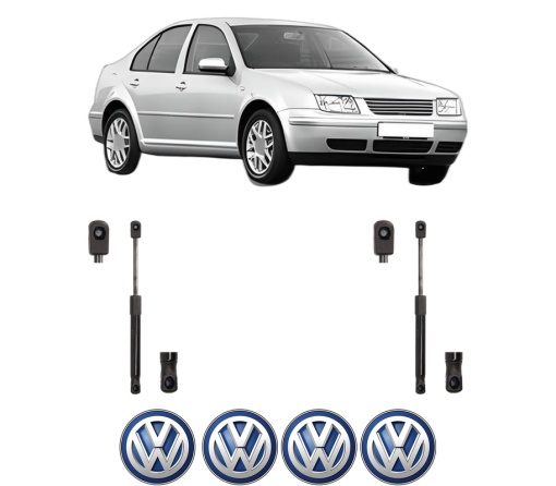 Set 2 amortizoare portbagaj haion Volkswagen BORA I (1J2) din 1998-2013, 2 bucati, MAGNUM TECHNOLOGY, 4 stickere auto Volkswagen