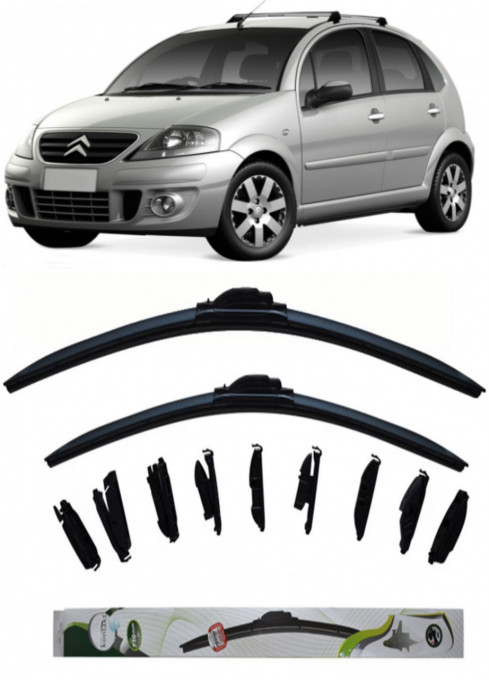 Set 2 stergatoare Multi Adapter 60/48 cm compatibile cu Citroen C3 Pluriel(2003) (53 cm/45 cm)